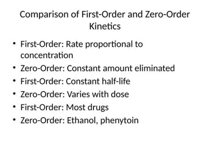 What is first order kinetics and zero order kinetics