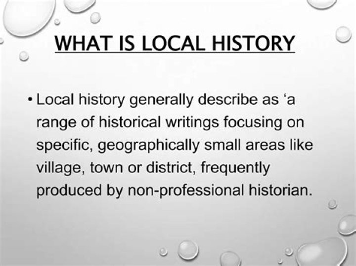 What is local history writing?