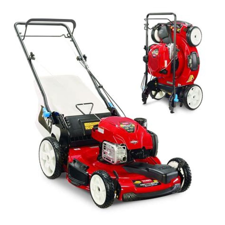 What is the advantage of a high wheel lawn mower