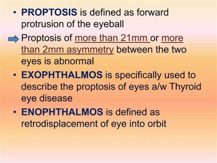 What is the difference between Exophthalmos and Proptosis