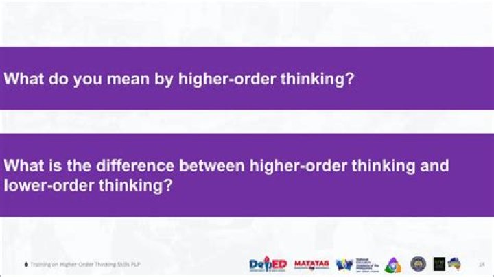 What is the difference between higher order thinking and lower order thinking