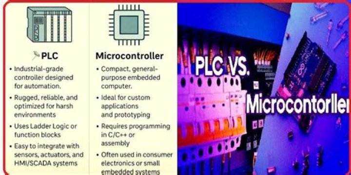 What is the difference between PLC and microcontroller?
