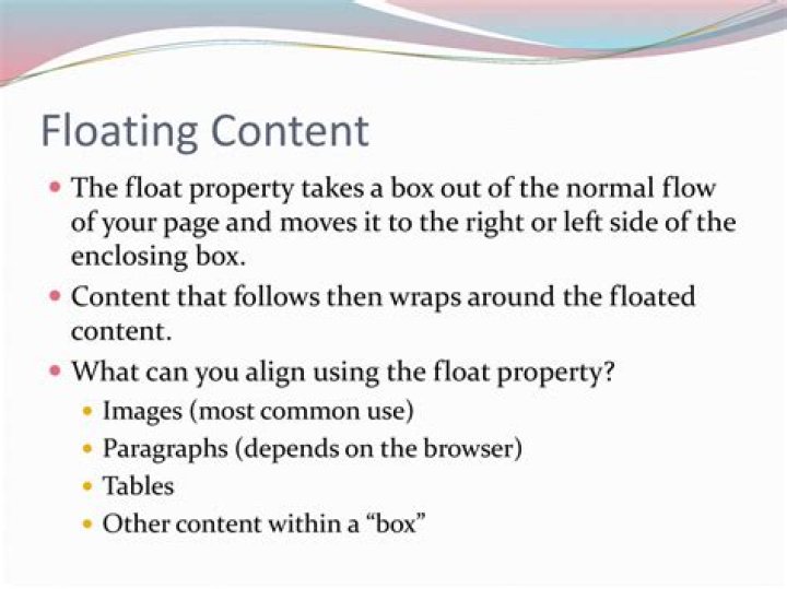 What is the float property in CSS