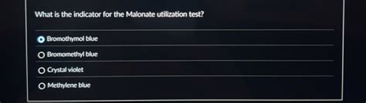 What is the indicator for the malonate utilization test