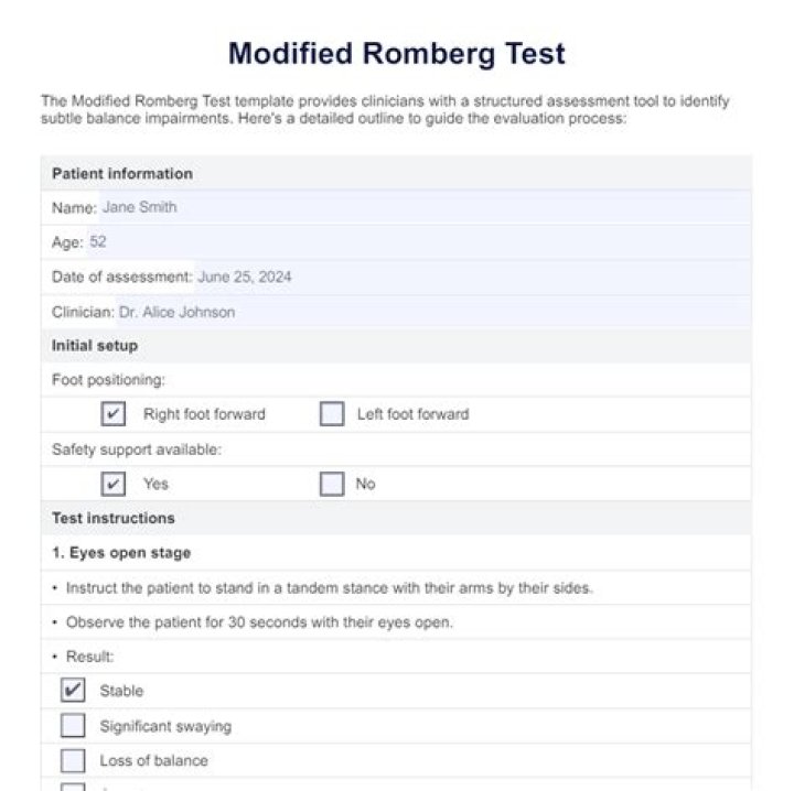 What is the modified Romberg test?