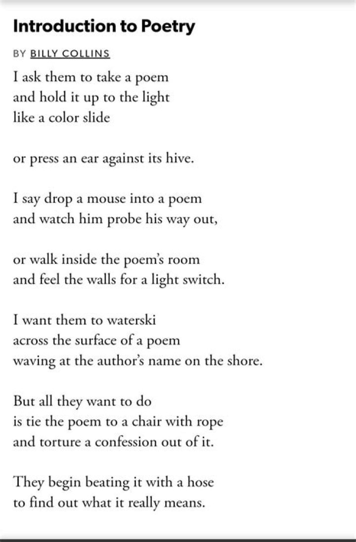 What is the tone of the poem introduction to poetry