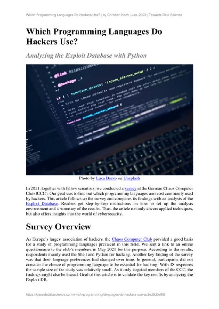 What languages do hackers use?