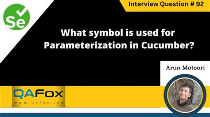 What symbol is used for parameterization in cucumber