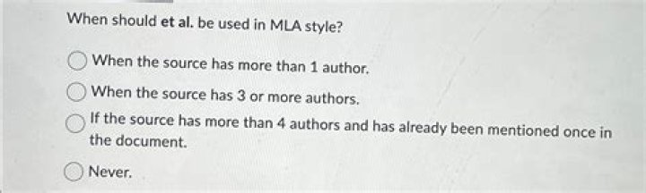 When Should et al be used in MLA style