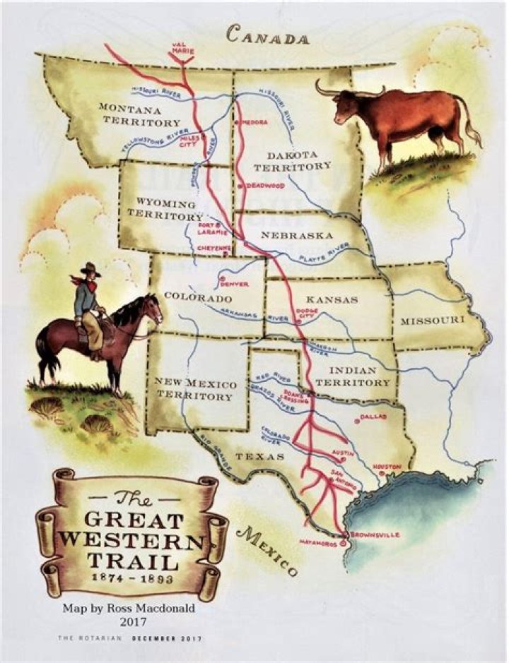 Where did the Great Western Cattle Trail begin and end