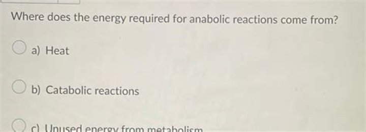 Where does the energy required for anabolic reactions come from