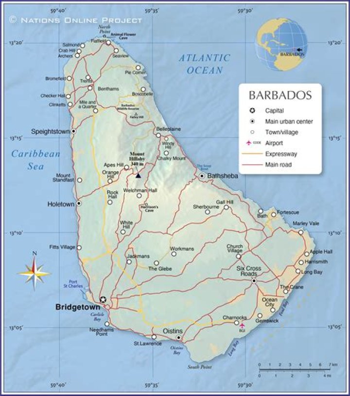 Where is the Barbados island located?