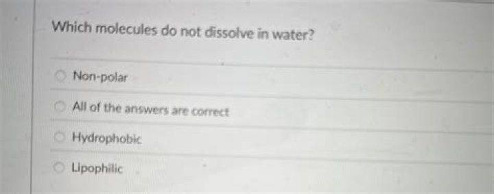 Which molecules do not dissolve in water?