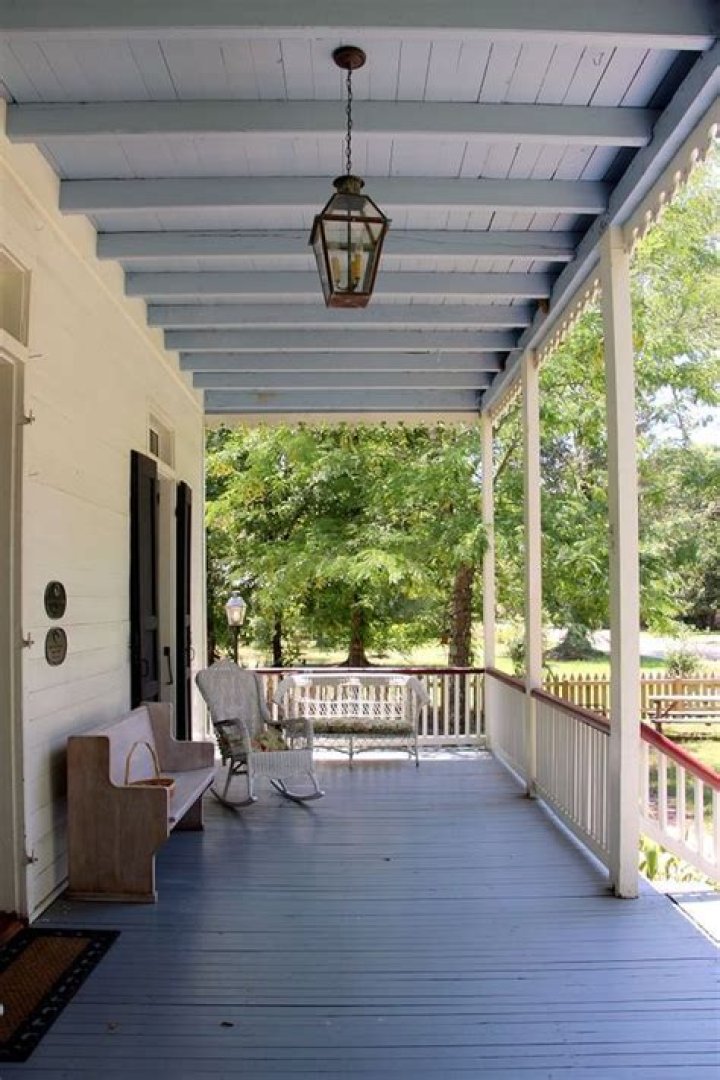 Why are porches painted blue in the South