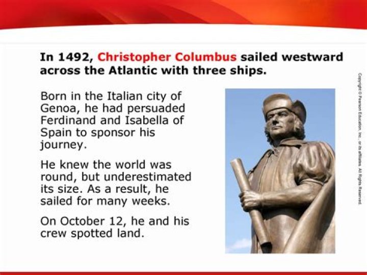 Why did Christopher Columbus set sail in 1492