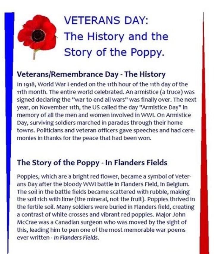 Why do poppies represent veterans