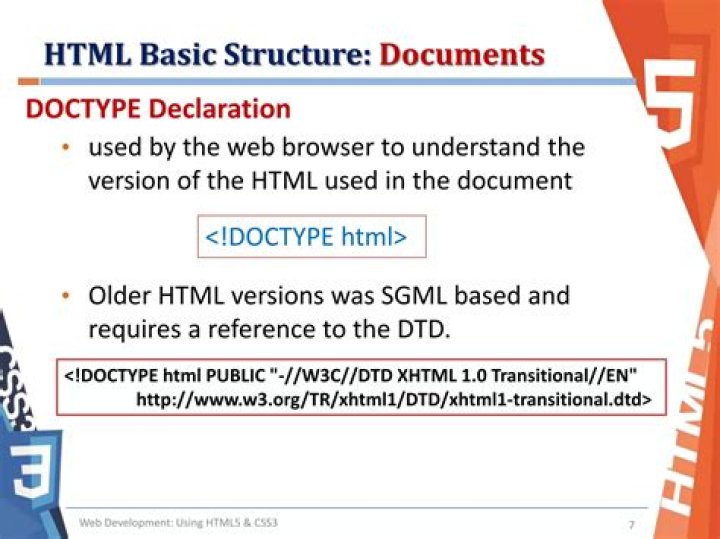 Why doctype html is used in html5?